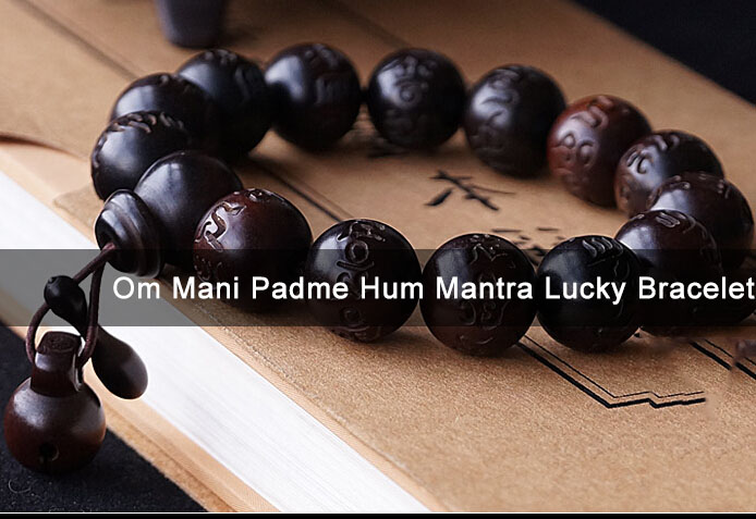 Handmade Tibetan 8MM 10MM 13MM Om Mani Padme Hum Mantra Lucky Bracelet